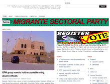 Tablet Screenshot of migrantepartylist.wordpress.com