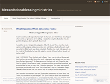 Tablet Screenshot of blessedtobeablessingministries.wordpress.com