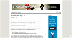 Desktop Screenshot of boomerslegacy.wordpress.com