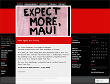 Tablet Screenshot of expectmoremaui.wordpress.com