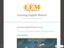 Tablet Screenshot of learningenglishmatters.wordpress.com