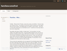 Tablet Screenshot of familiescomefirst.wordpress.com