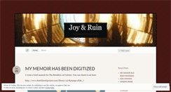 Desktop Screenshot of joyandruin.wordpress.com