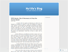 Tablet Screenshot of no1ife.wordpress.com