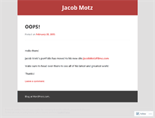 Tablet Screenshot of jacobmotz.wordpress.com