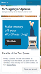 Mobile Screenshot of forhisgloryandpraise.wordpress.com