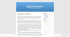 Desktop Screenshot of eng217section31.wordpress.com