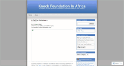 Desktop Screenshot of knockfoundationinafrica.wordpress.com