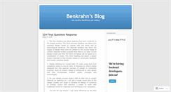 Desktop Screenshot of benkrahn.wordpress.com