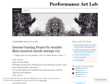 Tablet Screenshot of performanceartlab.wordpress.com