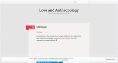 Desktop Screenshot of loveandanthropology.wordpress.com