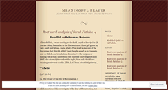 Desktop Screenshot of meaningfulprayer.wordpress.com