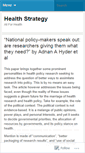 Mobile Screenshot of healthstrategyblog.wordpress.com