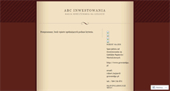 Desktop Screenshot of abcinwestowania.wordpress.com