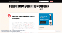 Desktop Screenshot of luxuryconsumptioncolumn.wordpress.com