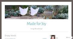 Desktop Screenshot of madeforjoy.wordpress.com