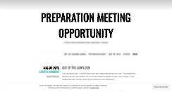 Desktop Screenshot of preparationmeetingopportunity.wordpress.com