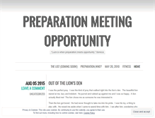 Tablet Screenshot of preparationmeetingopportunity.wordpress.com