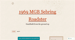 Desktop Screenshot of 1969sebringroadster.wordpress.com