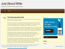 Tablet Screenshot of justaboutwritek.wordpress.com
