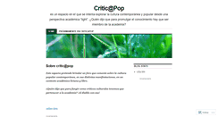 Desktop Screenshot of criticapop.wordpress.com