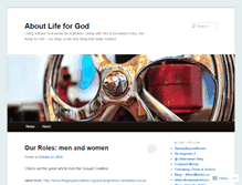 Tablet Screenshot of aboutlifeforgod.wordpress.com