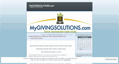 Desktop Screenshot of mygivingsolutions.wordpress.com