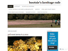 Tablet Screenshot of bootsiescafe.wordpress.com