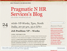 Tablet Screenshot of pragmaticnhr.wordpress.com