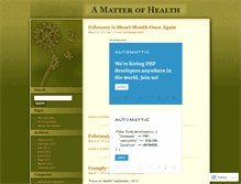 Tablet Screenshot of amatterofhealth.wordpress.com