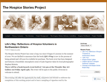 Tablet Screenshot of hospicestoriesproject.wordpress.com