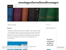 Tablet Screenshot of musingsofaconfusedteenager.wordpress.com