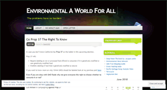 Desktop Screenshot of environmentalaworldforall.wordpress.com