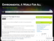 Tablet Screenshot of environmentalaworldforall.wordpress.com