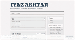 Desktop Screenshot of iyazakhtar.wordpress.com