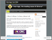 Tablet Screenshot of marriagecanwait.wordpress.com