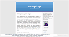 Desktop Screenshot of gesangsfrage.wordpress.com