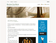 Tablet Screenshot of bonniecoxblog.wordpress.com