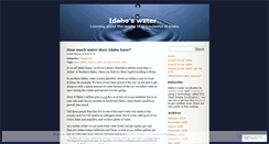 Desktop Screenshot of idahowater.wordpress.com