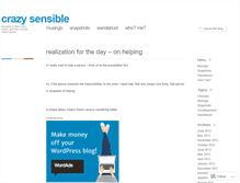 Tablet Screenshot of crazysensible.wordpress.com