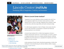 Tablet Screenshot of lincolncenterinstitute.wordpress.com