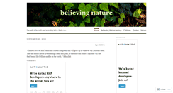 Desktop Screenshot of believingnature.wordpress.com