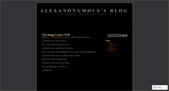 Desktop Screenshot of alexanonymous.wordpress.com