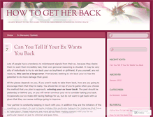 Tablet Screenshot of howtogetherbackblog.wordpress.com