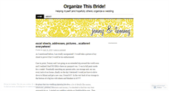 Desktop Screenshot of organizedbridetobe.wordpress.com