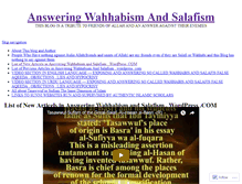 Tablet Screenshot of answeringwhabismandsalafism.wordpress.com