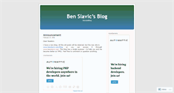 Desktop Screenshot of benslavic.wordpress.com