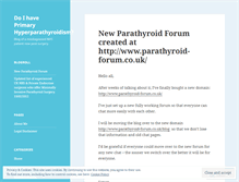 Tablet Screenshot of doihaveprimaryhyperparathyroidism.wordpress.com