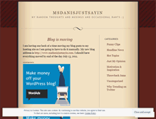 Tablet Screenshot of msdanisjustsayin.wordpress.com