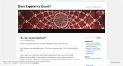 Desktop Screenshot of doesexperiencecount.wordpress.com